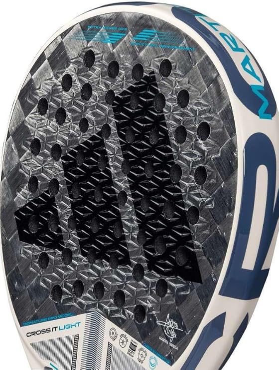 adidas Cross IT Light 3.4 Racket Marta Ortega - White Blue Grey, Round Shape, EVA Soft Energy Foam, aluminized Carbon 24K