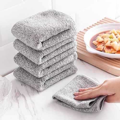 Confezione da 5 panni in microfibra, 25,4 x 25,4 cm, morbidi senza pelucchi, per dettagli auto, finestre, cucina e pulizia della casa, assorbenti e senza striature