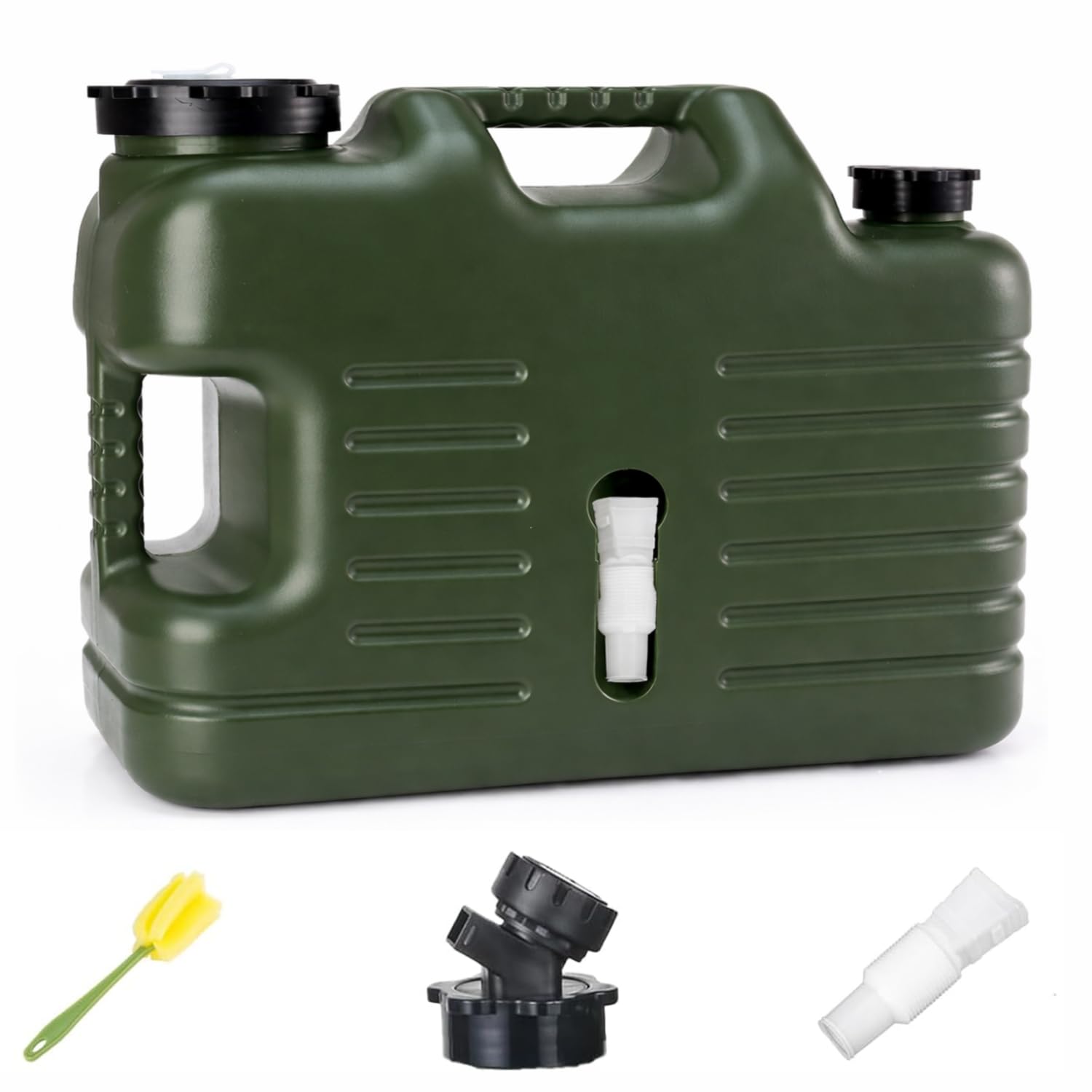 Nasmodo 25L Camping Water Can with Tap Portable Camping Picnic Hiking Water Storage Container for Travelling Dispenser Barrel with Faucet (Green)-picture-17