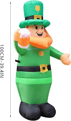 Miniatura 2 de Luminous Day San Patricio decoración inflable para vacaciones luz LED irlandesa luces de Navidad para exteriores cadena de copo de nieve