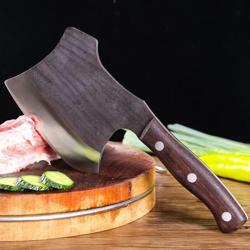 Miniatura 2 de MAYiT Cuchillo de carnicero para carne, 0.197 in de grosor de cocina hecho a mano, cuchillo de hacha 4Cr13 de acero inoxidable para cortar costillas