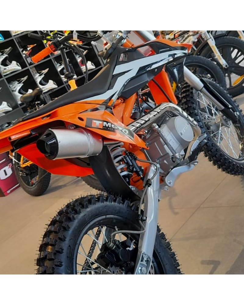 T-MOTO Pitbike Zeus 125cc Ruota 17/14, Motocross 4 Tempi, Moto cross a Benzina 75 Kg, Off Road Ragazzi e Adulti
