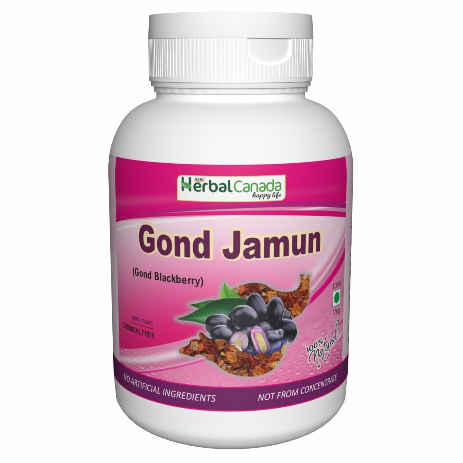 Harc Herbal Canada 100% Natural Jamun Gond | Blackberry | Supports Sugar Control | Healthy Liver function | Act As Blood Purifier (60g (Pack of 3))