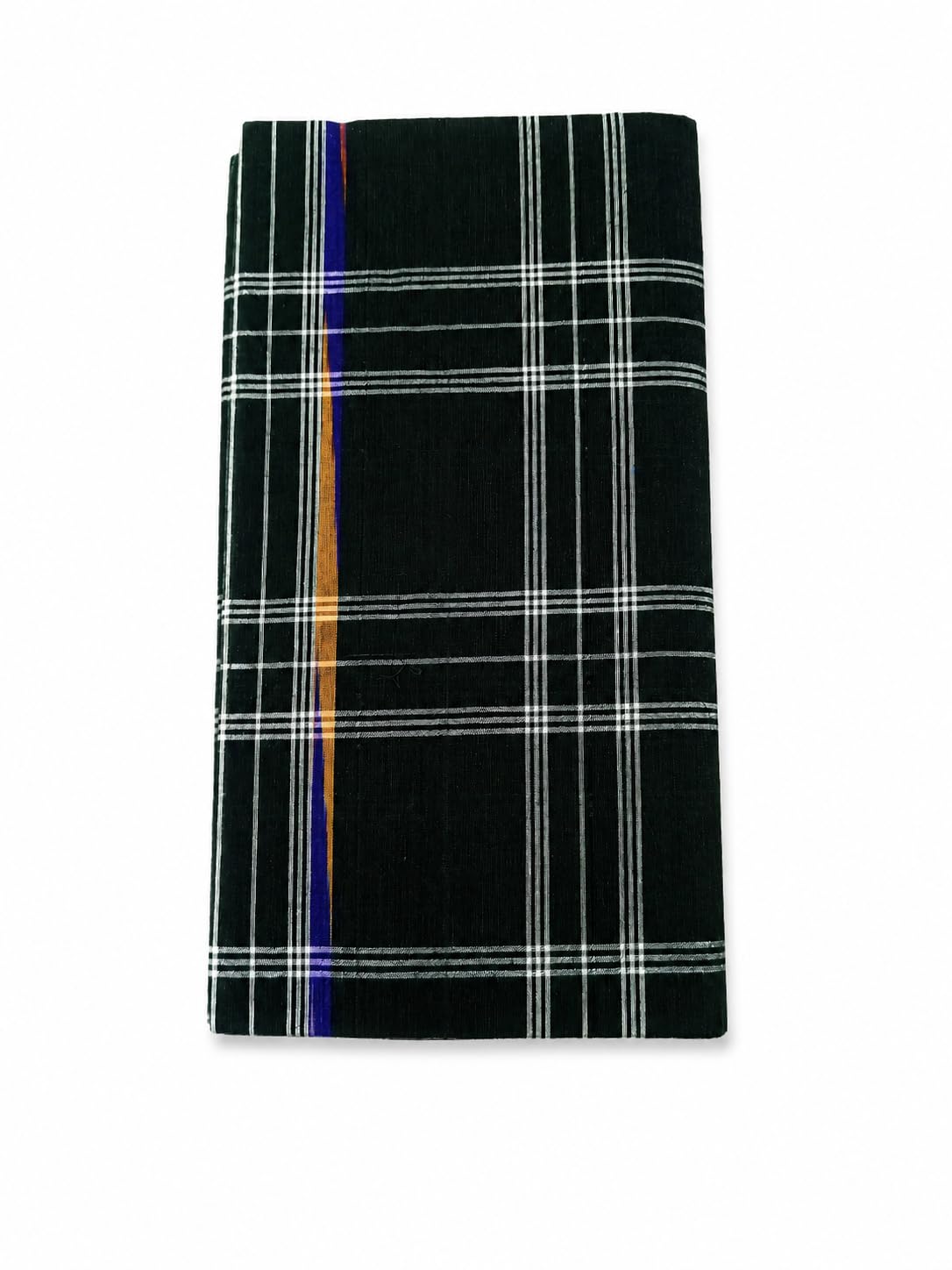 Cotton Sambalpuri Lungi Black Checkered 2.25 Meter-image-42