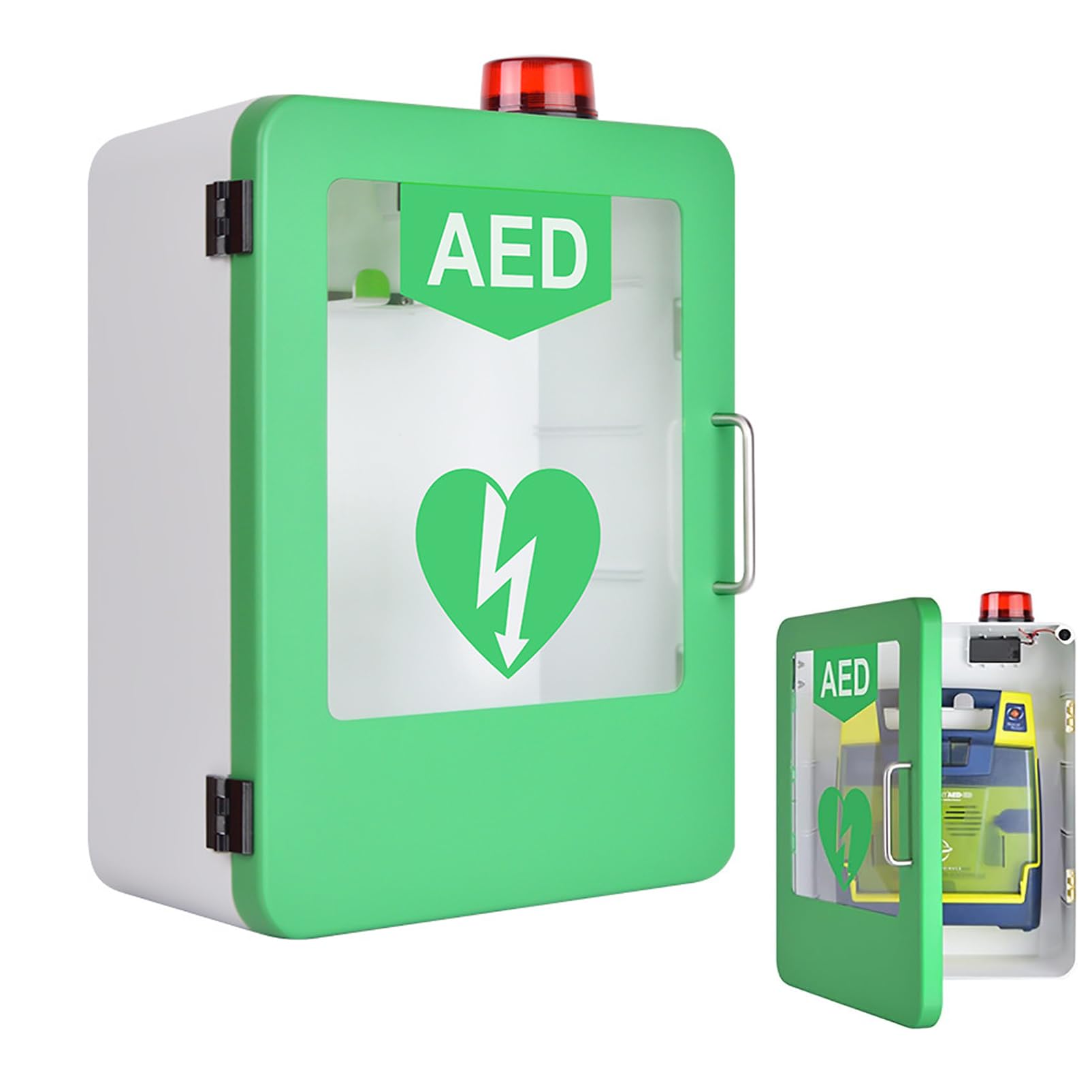 Armoire Murale pour Défibrillateur AED, Armoire De Rangement pour Défibrillateur Cardiaque avec Clé Et Alarme, Boîte D'alarme Murale, Unité De Défibrillateur pour La Maison, Les Écoles