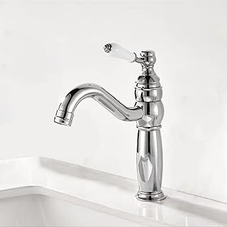 Comprar Grifo de Lavabo Mezclador de Baño Grifo para Lavabo de Un Solo Orificio Caño Giratorio Cromado Estilo Vintage Grifo de Baño Lavabo Grifos Mezclador de Baño