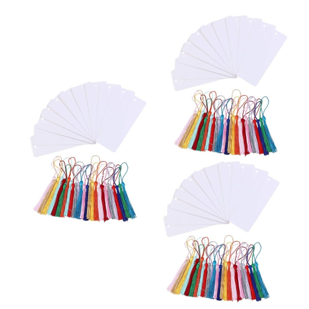 STOBOK 144stücke Teiliges Set Mit Leeren Papier-lesezeichen Und Quasten Handgemachte Bastel-lesezeichen Für Kreative Gestaltung Für Schule Und Büro Personalisierbar