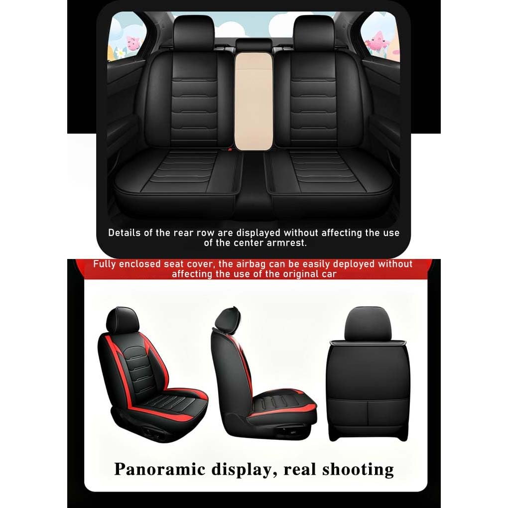 Couvre Coussin Housse Siege Voiture Longue Durée Cuir Auto PU Protection Changement Rapide pour VW Touareg, GLI, CC, Golf, Polo, Tiguan (Color : Black Orange-Full Set, Size : Luxury)