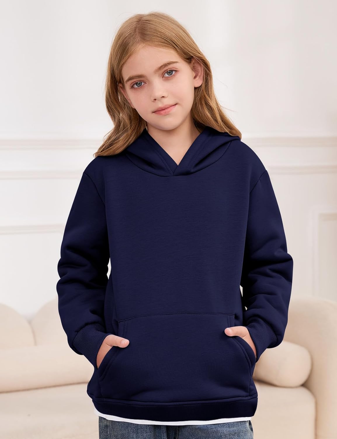 Kissonic Unisex Boys Girls Fleece Sherpa Lined Hoodie Winter Warm Kids Hooded Sweatshirt - Image 3