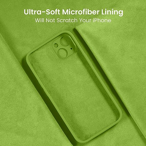 Image of FireNova Designed for iPhone 15 Plus Case, Silicone [Camera Protection] Case, Soft Anti-Scratch Microfiber Lining Inside, 6.7 inch, Sprout Green