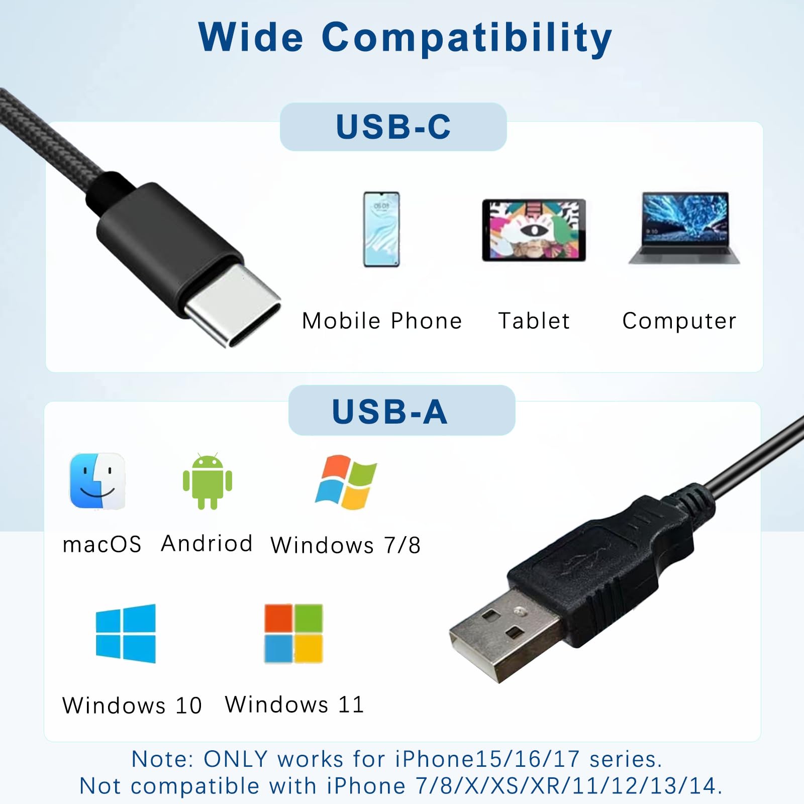 Cuffia USB con microfono per PC, auricolare per computer con microfono a cancellazione del rumore e silenziatore per computer portatile, cuffie USB cablate per call center ufficio aula Skype Zoom