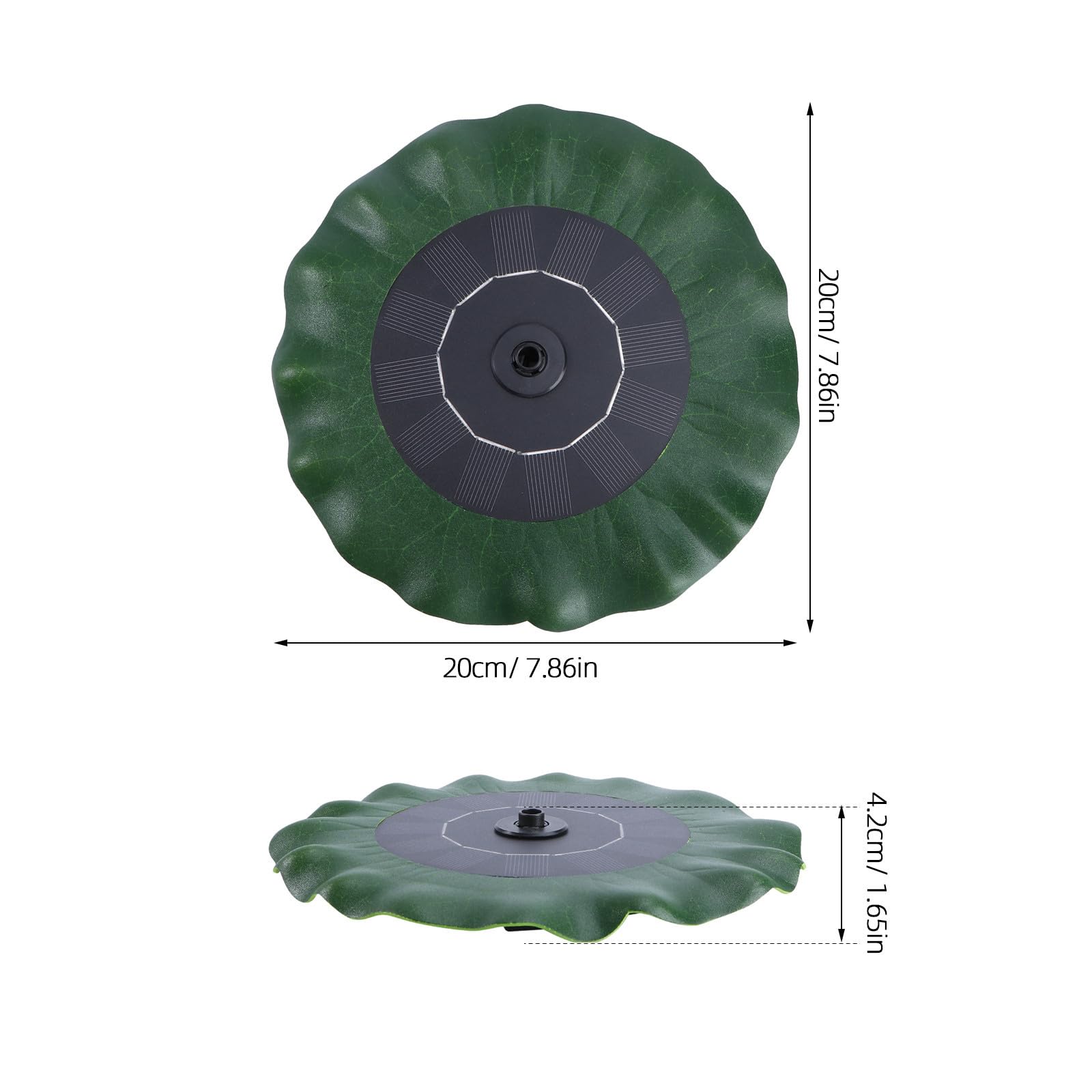 Pompa Facile Forma Foglia Fontana di di Loto a Solare e Galleggiante in Plastica, da Spostare Piccoli Stagni e Bagni per Uccelli