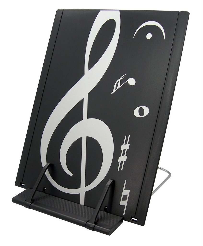 Music Themed Black & white treblef clef design Book Stand (ABS Plastic)