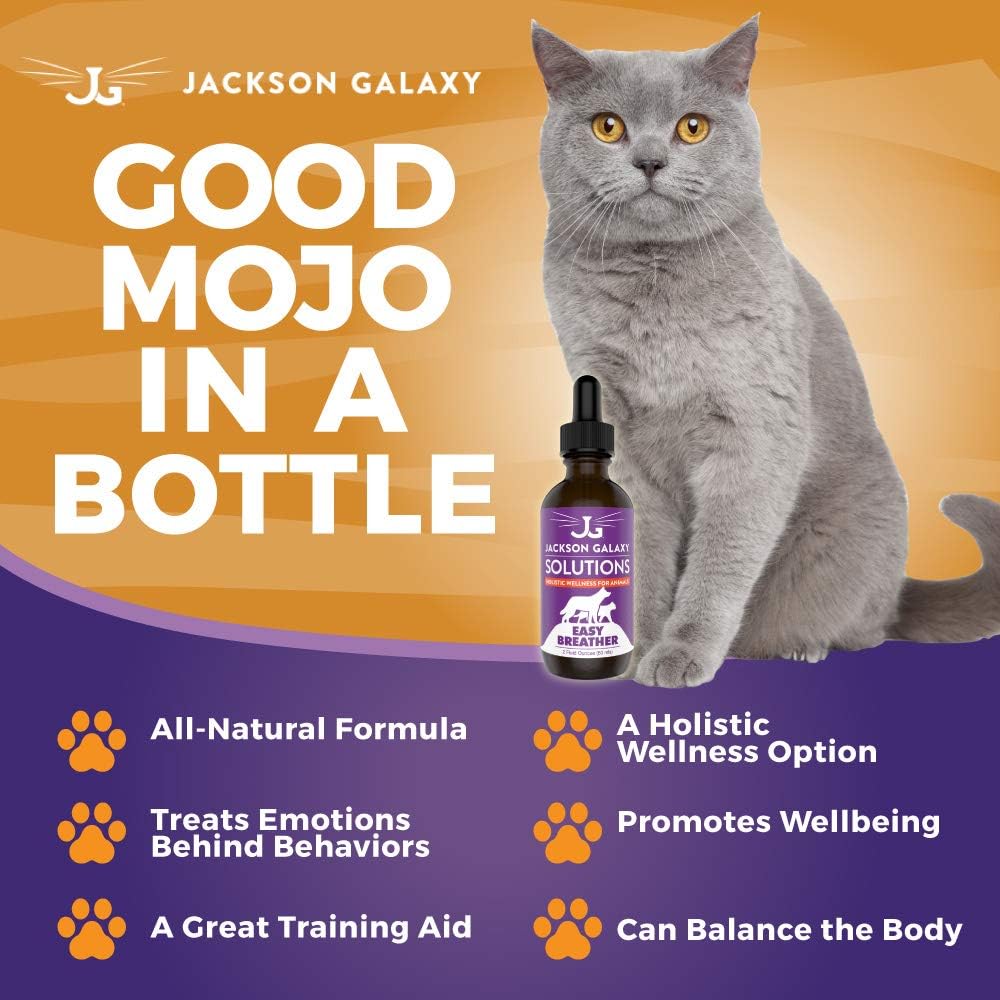 Jackson Galaxy: Easy Breather (2 oz.) - Pet Solution - Detoxify and Discharge Toxins - Can Aid with Respiratory Issues (Allergies, Asthma,etc.) - All-Natural Formula - Reiki Energy