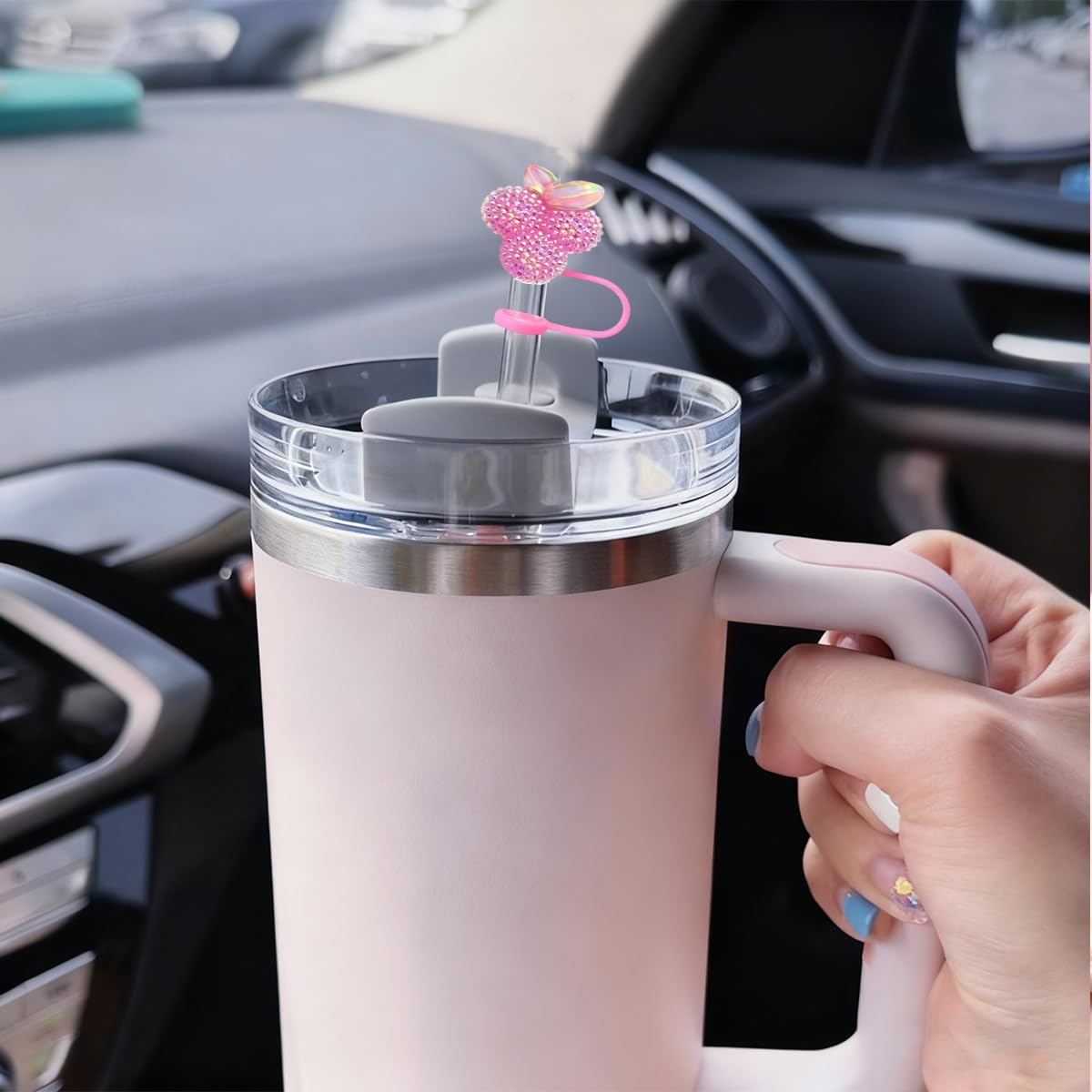 5PCS Spring Straw Toppers for Stanley Cups,Cute Fruit Straw Cover Caps for Stanley 30&40 Oz Tumbler,10mm 0.4in Reusable Soft Silicone Drinking Tips Lids Stanley Cup Accessories - Image 5