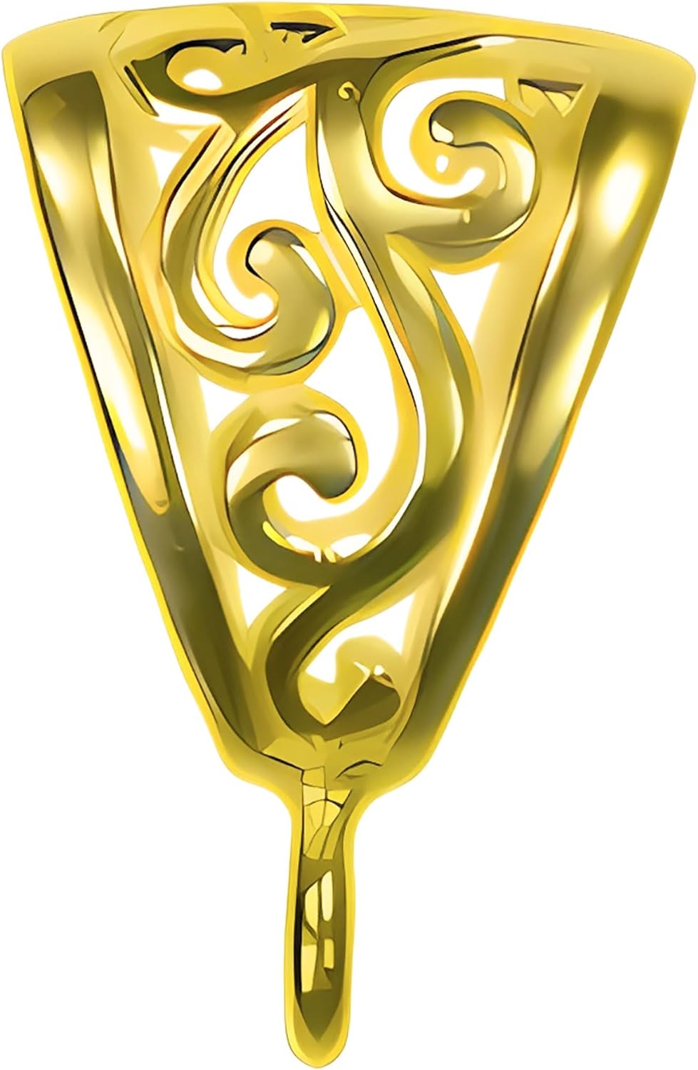 uGems 14K GP Sterling Silver Scroll Pendant Bail Connector with Open Loop 1-micron Gold Plated 20mm - Image 3