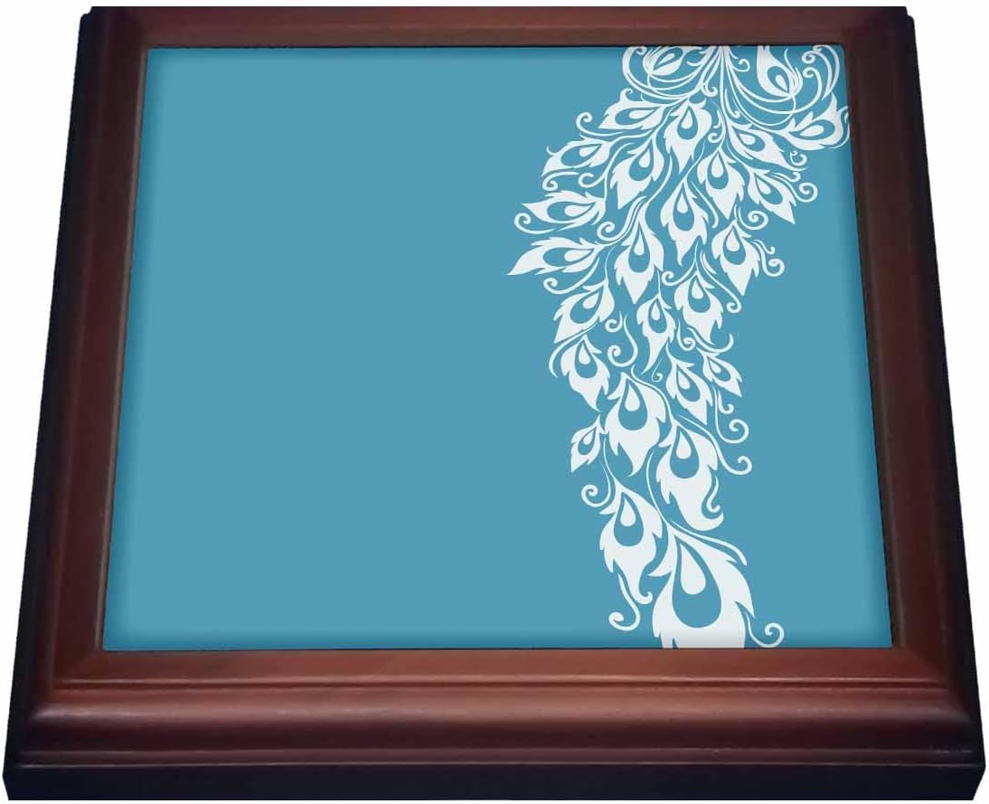 3dRose Peacock Feather Trivet with Ceramic Tile, 8" x 8", Brown
