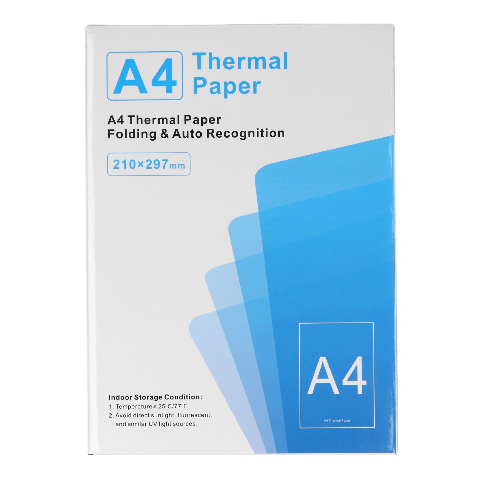 Thermal Paper for Portable Printer, A4, 100 Sheets, 210 x 297mm, Clear and Prints, No Fading or Mess, Ideal for Home, Office, Traveling Use, 100pcs, Compatible with A4 Thermal