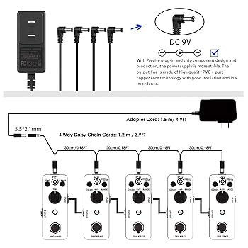 Amazon.com: AITONE DC 9V Guitar Pedal Power Supply AC