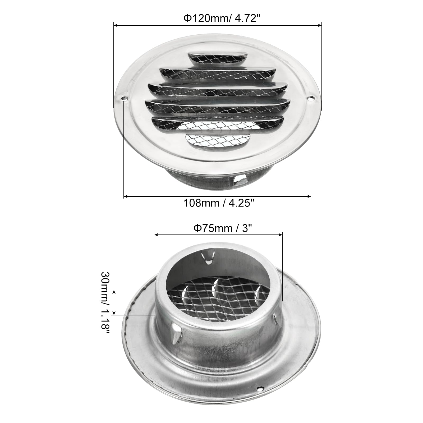 PATIKIL 3" Round Soffit Air Vents - Image 2