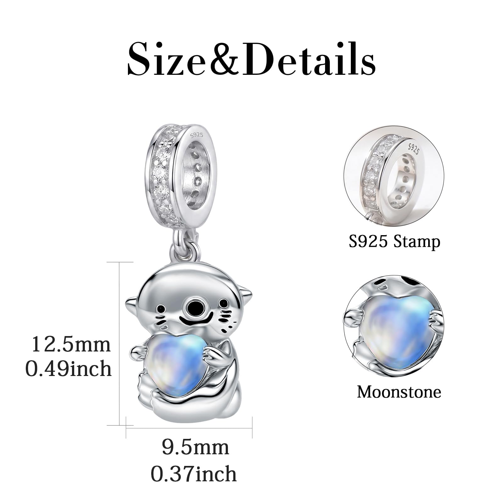 Otter Armbänder Charms 925 Sterling Silber Seaotter Bead Halskette Armband Otter Schmuck Geschenke für Damen Mädchen Frauen