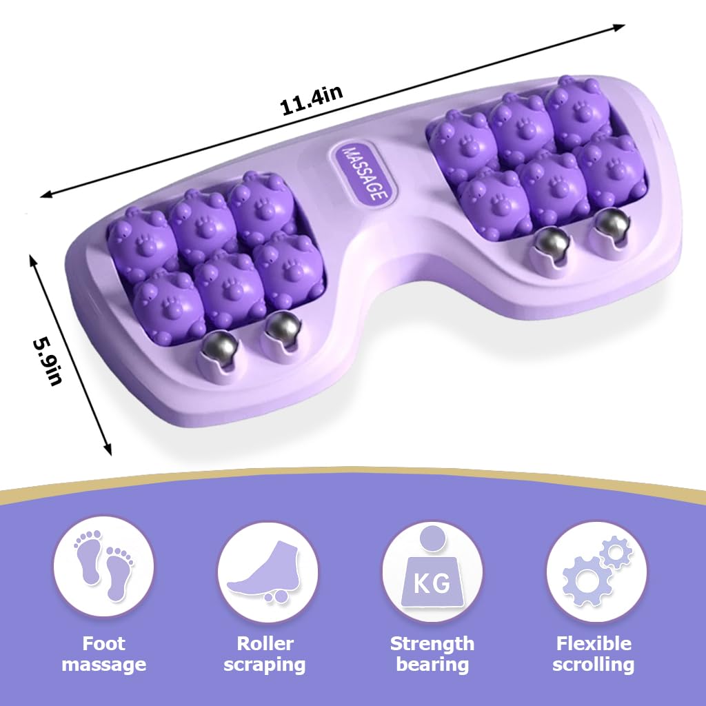 HANNEA® Foot Massager Roller Plantar Foot Massager for Pain Relief and Deep Relaxation Foot Foot Roller Stress Relief Foot Massager for Women, Men, (Purple)