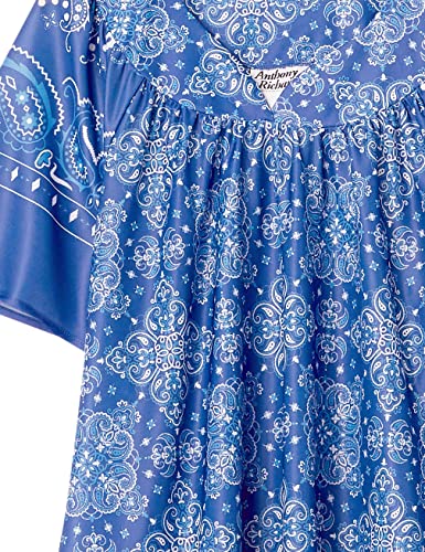 Image of AmeriMark Casual Women's Patio Muumuu House Dress Loose Comfortable Short Sleeve Sun Dress Lounger Gown Sleepwear for Ladies