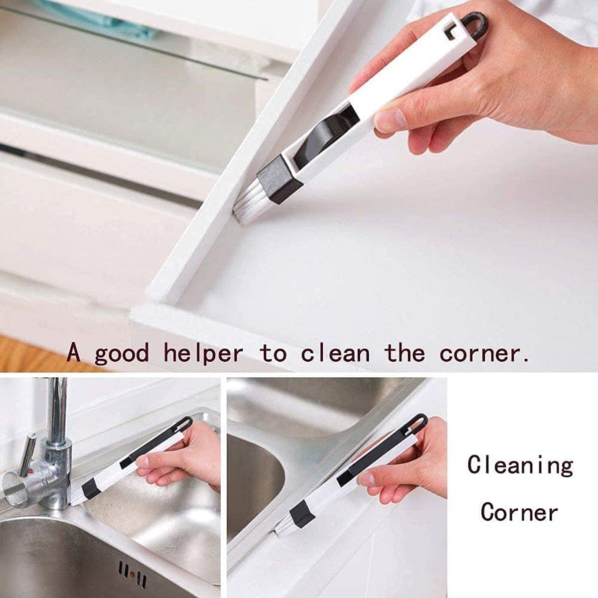 MIRARIYA Double Combo of Window Groove Frame Cleaning Brush& Dust Cleaning Brush for Window Slot Keyboard with Mini Dustpan Door Track Cleaning Tool for All Corners Edges Gaps(Multicolour- Pack of 2) 3