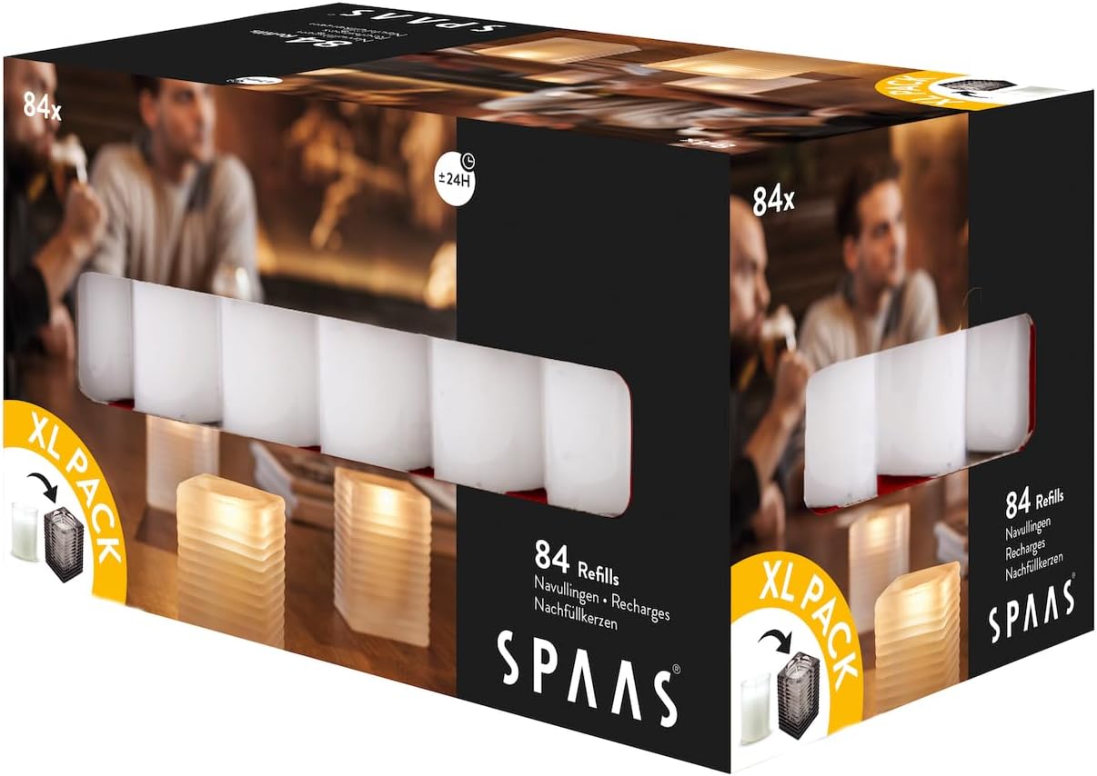 Spaas 84 Unscented Refills, ± 24 Hours-Transparent, White, Paraffin Wax, Plastic Cup, D 50 mm x H 60 mm