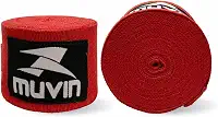 Bandagem Elástica Muvin 5 Metros Com Fechamento em Fecho de Contato e Alça Para Polegar - Atadura de Proteção Para Mãos e Punhos - Faixa de Boxe - Muay Thai - MMA - Artes Marciais - Treino - Unissex