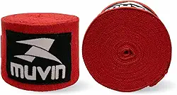 Bandagem Elástica Muvin 5 Metros Com Fechamento em Fecho de Contato e Alça Para Polegar - Atadura de Proteção Para Mãos e Punhos - Faixa de Boxe - Muay Thai - MMA - Artes Marciais - Treino - Unissex