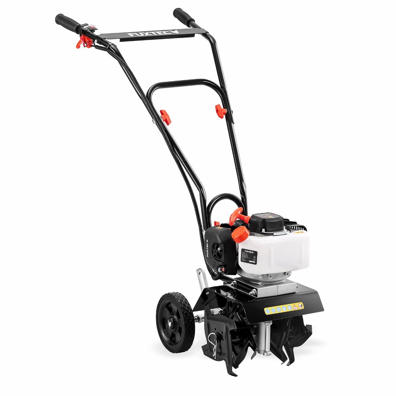 FUXTEC Ackerfräse FX-AF152 – Motorhacke, Bodenfräse mit 2 Takt Motor und 23 cm Breite, einem 51,6 ccm Hubraum, 2 Fräswerkzeuge mit einer Höhe von 70mm - netto Gewicht von 14 Kg