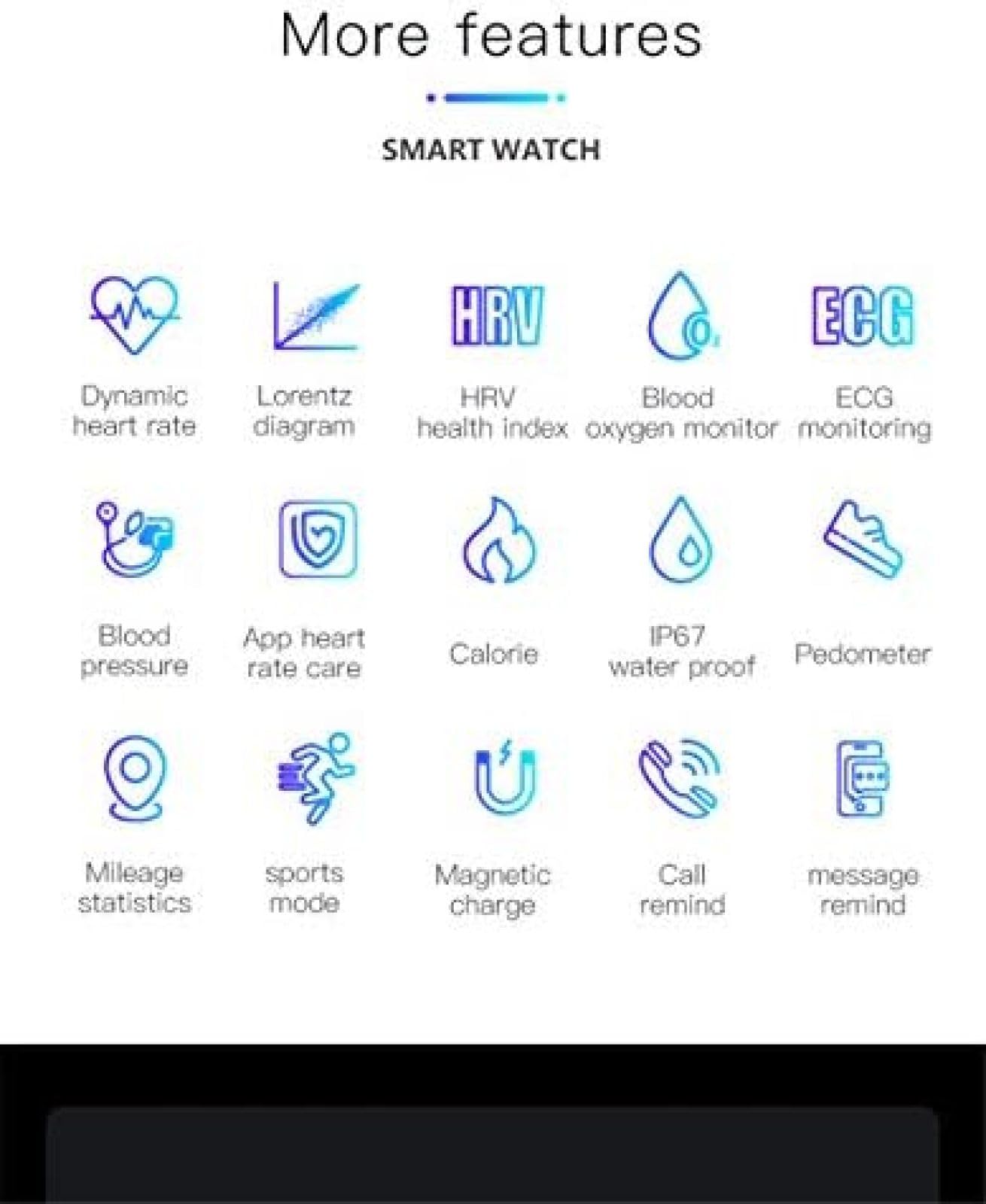 Połączenie Bluetooth inteligentny zegarek męski W3 ekg + PPG HRV ciśnienie krwi pulsometr sportowy tracker wodoodporna bransoletka opaska na nadgarstek, B