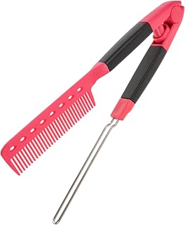 Happyyami Peine Alisador Para Mujer Herramienta Profesional De Peluquería Diseño Ergonómico Cómodo Para Cabello Liso Natural Casa y Viajes Compatible Con Secador Color Rosa