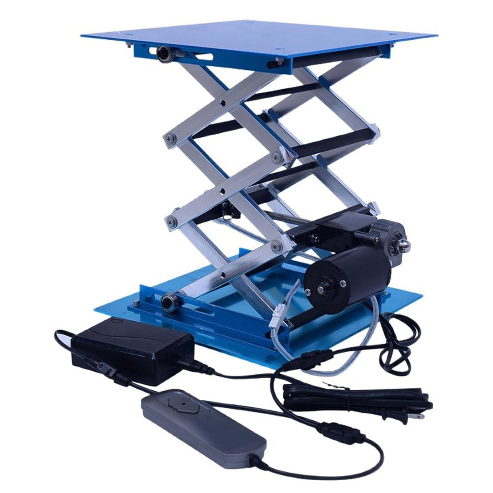 Plate-forme élévatrice électrique en acier inoxydable, petit support de levage de laboratoire de haute précision 250/300mm,charge levage à ciseaux laboratoire,capacité charge 30kg(3 Layer,250mm)