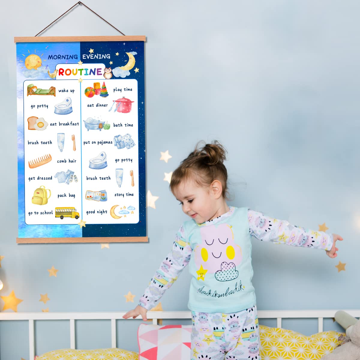 Kids Routine-kaart, Visual Schedule Board, Houten Planner Preschool