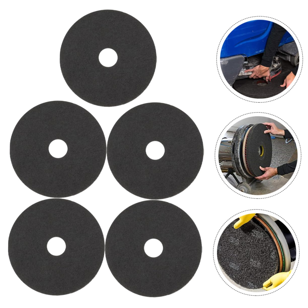 STOBAZA Microfiber Floor Cleaning and Polishing Pads 5 Sheets Heavy-Duty Floor Machine Mat for Waxing and Scrubbing