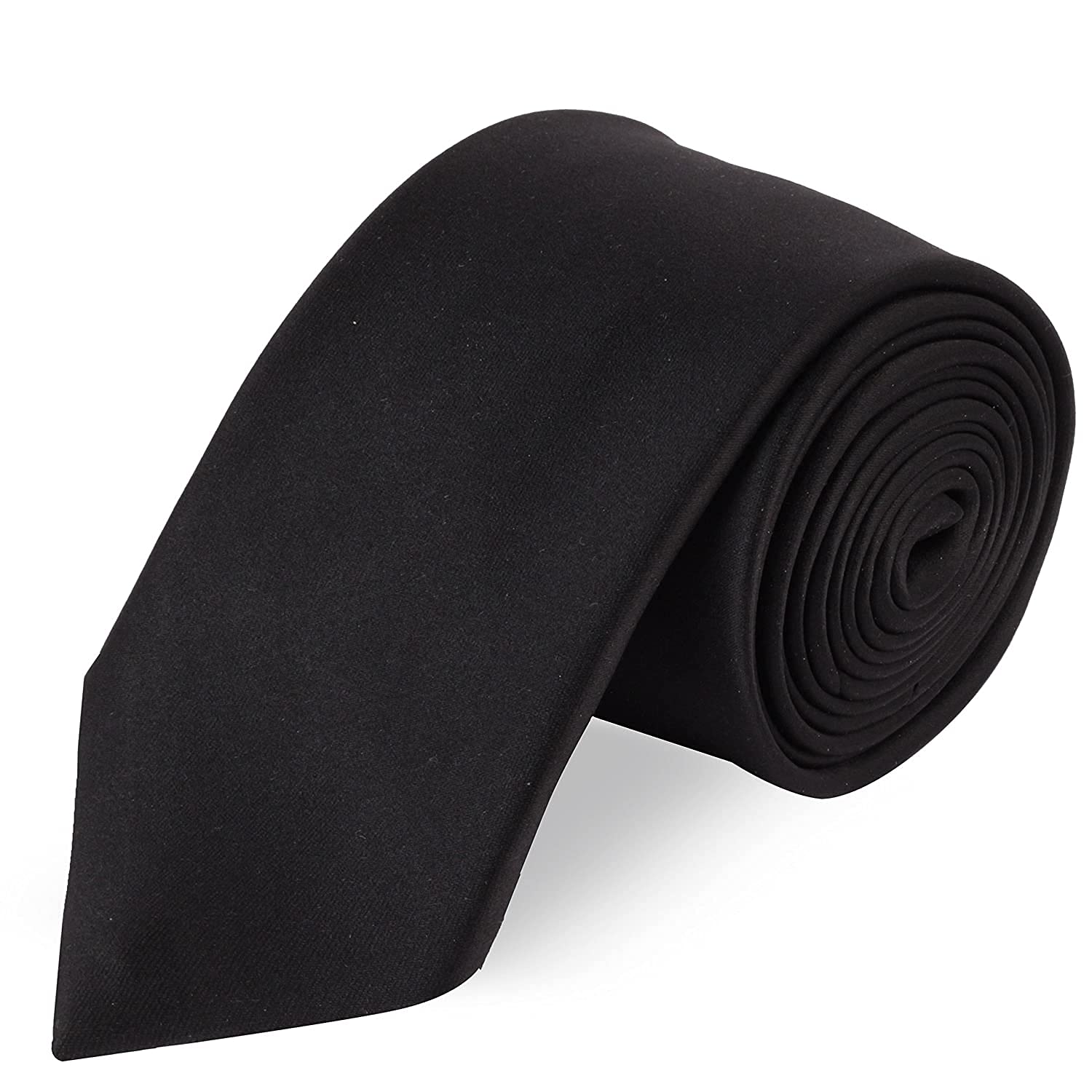 Pranavi collection Satin Plain Classy Formal Neck ties for Men (black) Pack of 1-image-48