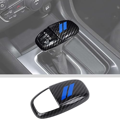 JWWY Pomos de palanca de cambios para Dodge Challenger Charger 2018-2023 Durango Accessories 2015-2023 + fibra de carbono azul
