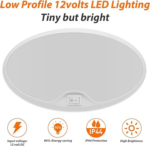 Miniatura 4 de Dream lighting Luz de techo LED de 12 V, iluminación interior para remolque, cámper con interruptor, blanco frío, 5500 K, 390 lúmenes
