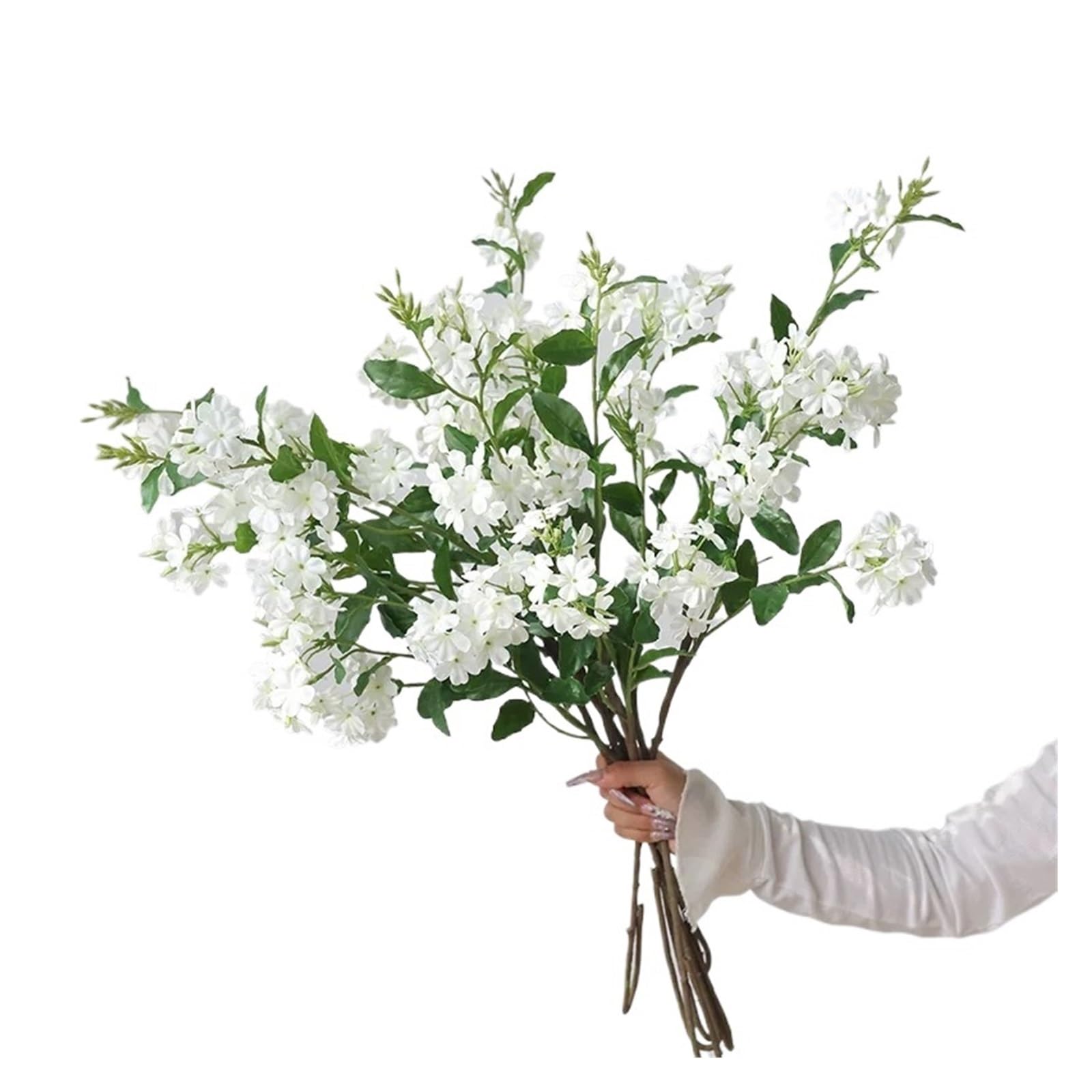 Casetlong 3Pcs/6Pcs Fake Silk Flowers Artificial Flower White Floral Stems For Arrangements Home Decor(6 Pieces White)