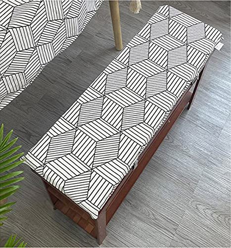 jHuanic Coussin de banc de jardin 2/3/4 places - 4 cm d'épaisseur - Pour intérieur et extérieur - 100/120 cm, long coussin pour terrasse, salle à manger, balancelle, cuisine (A, 60 x 30 x 4 cm) Cover