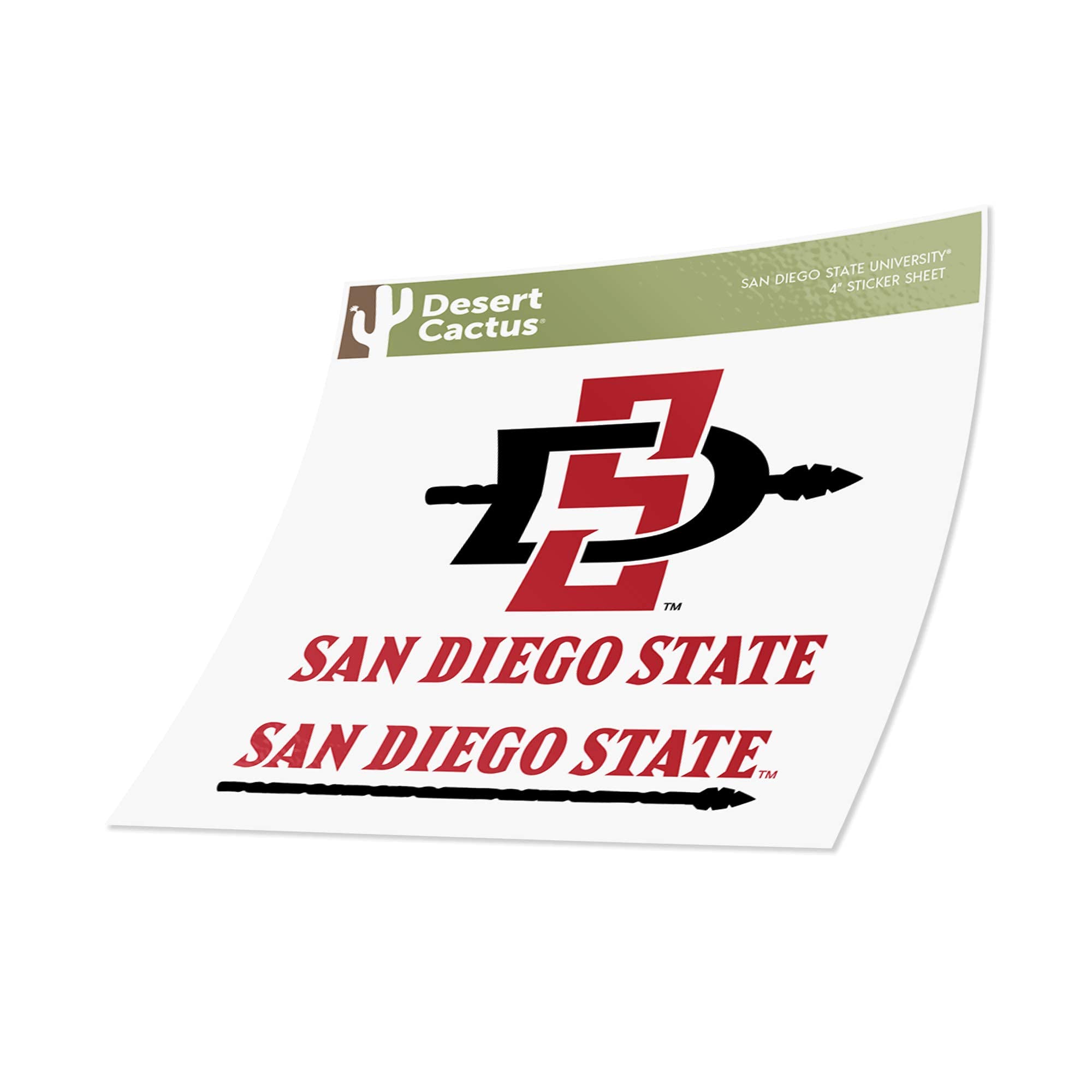 San Diego State University NCAA Sticker Sheet – Officially Licensed Vinyl Decals, 4" Set - View #12