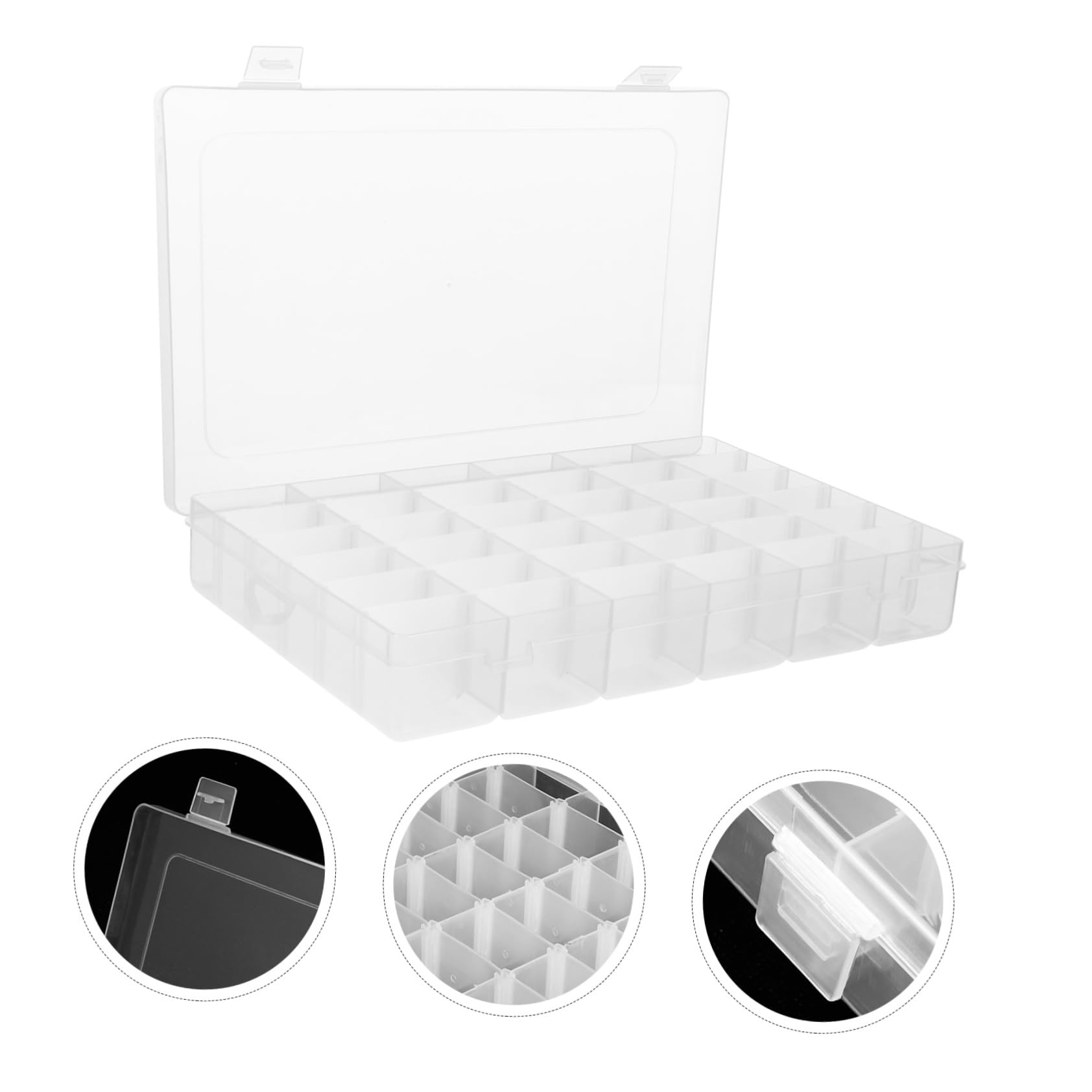 2 Series Caja Organizadora Transparente Con Compartimentos Para Almacenamiento Y Organización De Herramientas De Manicura Nail Art Y Accesorios Pequeños Resistente Y 2 Piezas*2