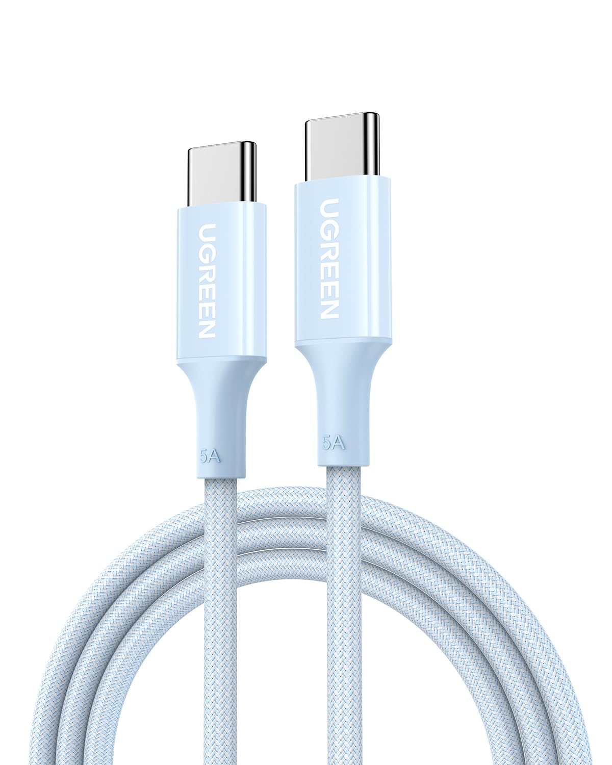 UGREEN USB-C 100W 5A QC PD Örgülü Hızlı Şarj Kablosu, 1 Metre, Mavi, 65253