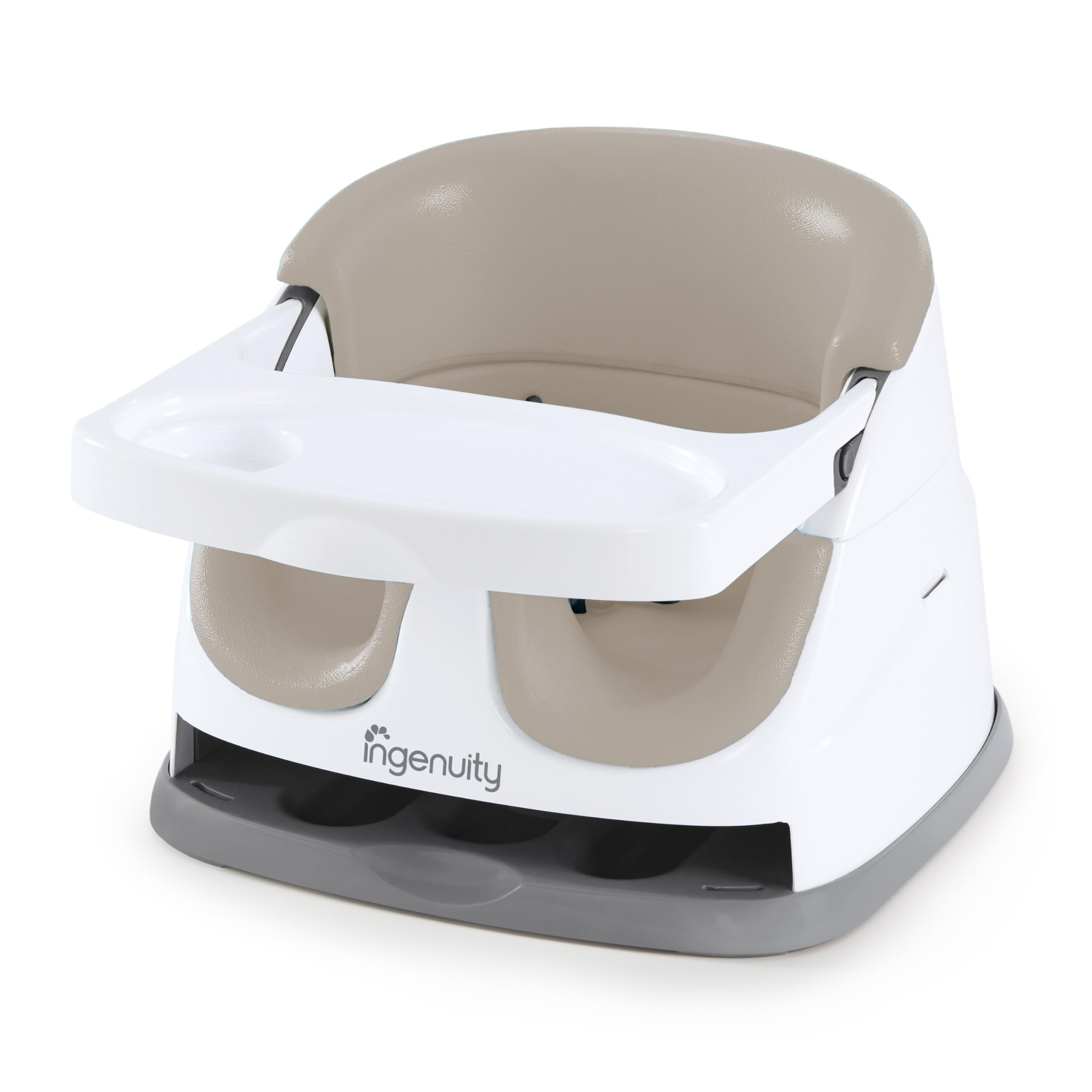 IngenuityBaby Base 2-in-1 Booster Feeding & Floor Seat with Self-Storing Tray, Cashmere
