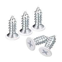 Vista 37 de uxcell Tornillos blancos ST2x4mm Tornillos autorroscantes, 100 tornillos Phillips de cabeza plana para madera para carpintería