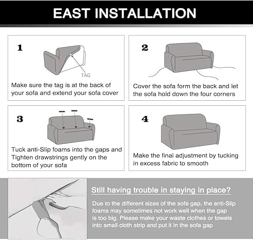Miniatura 6 de AURLOE Funda de sofá estampada, Juego de funda elástica para sillón, funda de sofá biplaza con patrones para sillón con cojines de 2 plazas (XLK, 2