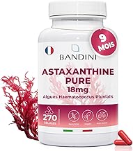 Bandini® Pure Astaxanthin 18 mg Haematococcus Pluvialis Algae | 270 Capsules for 9 Months | High Concentration & Bioavailability | Natural and Powerful Antioxidant | No Additives, 100% Vegan