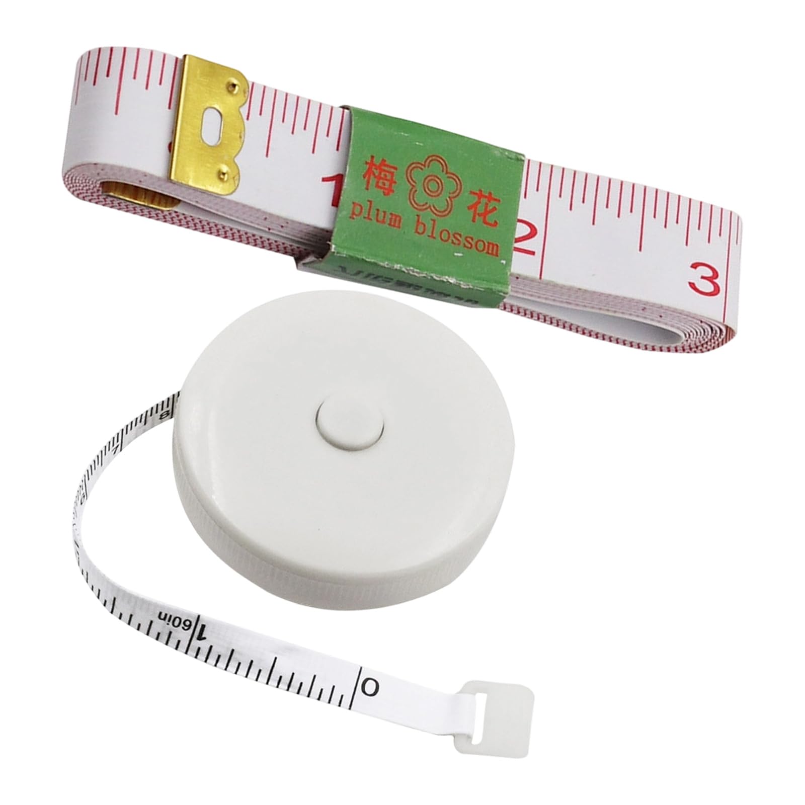 Utili strumenti misurazione Dispositivo in acciaio con ritorno a molla da 150 cm e nastro flessibile da 200 cm per lavori cucito, bricolage, artigianato, strumenti misurazione portatili